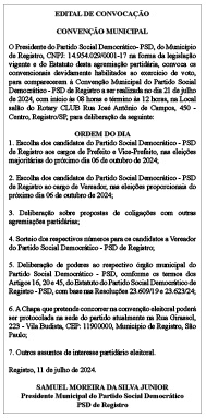 EDITAL DE CONVOCAÇÃO CONVENÇÃO MUNICIPAL