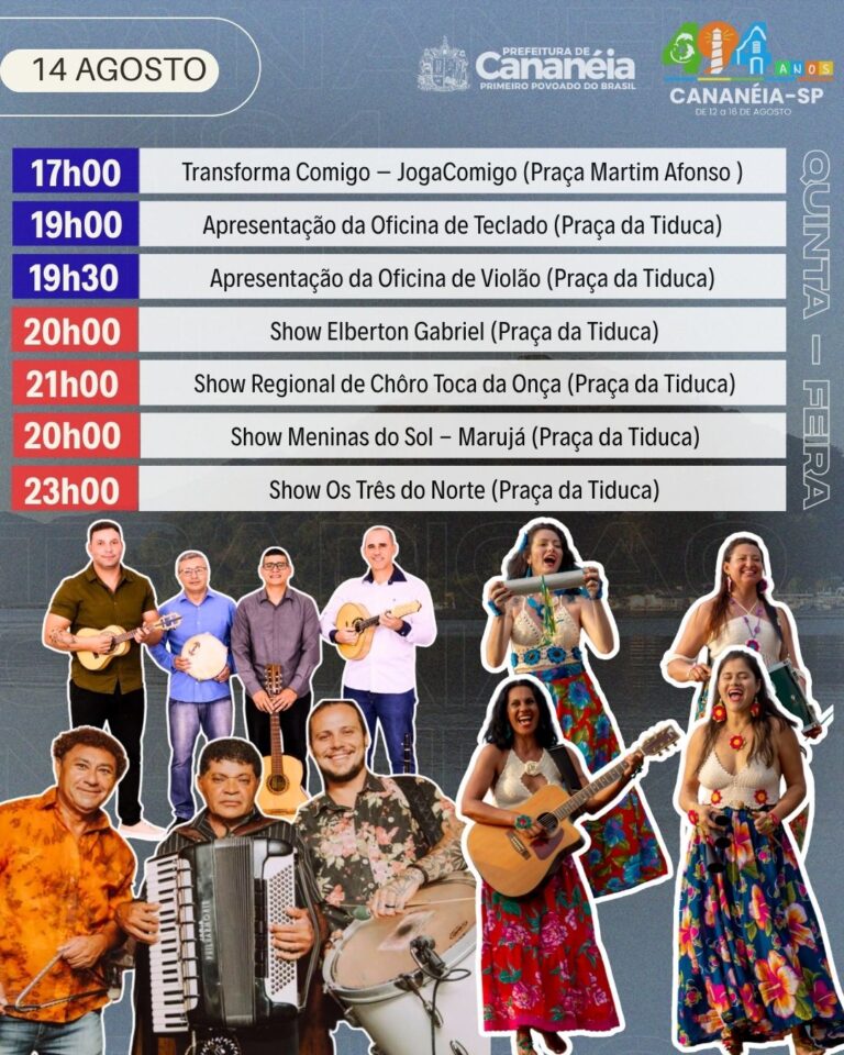 Cananéia celebra 494 anos comfesta no Centro Histórico